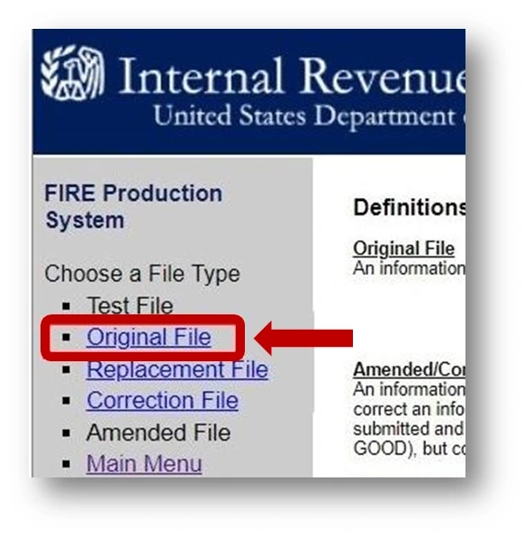 Select 'Original File'